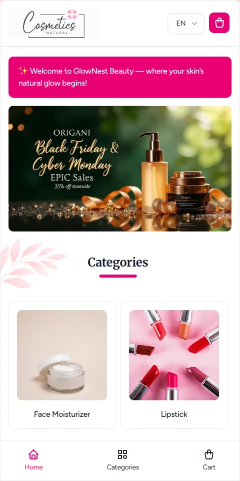 Cosmetics website design