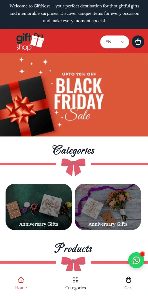 Gift shop website design