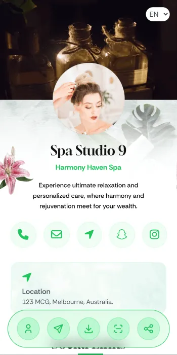Spa studio website design